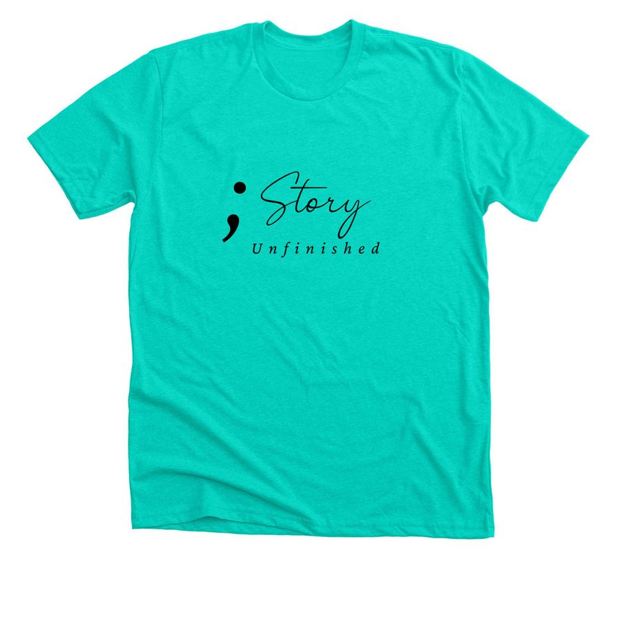 Team Story Unfinished, a Heather Sea Green Premium Unisex Tee