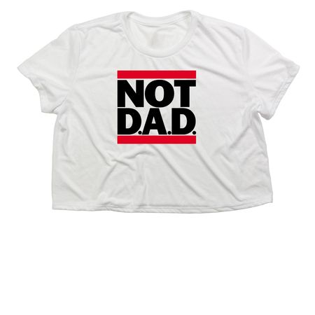 NOT D.A.D. Black On White Series, a White Women?s Flowy Cropped Tee