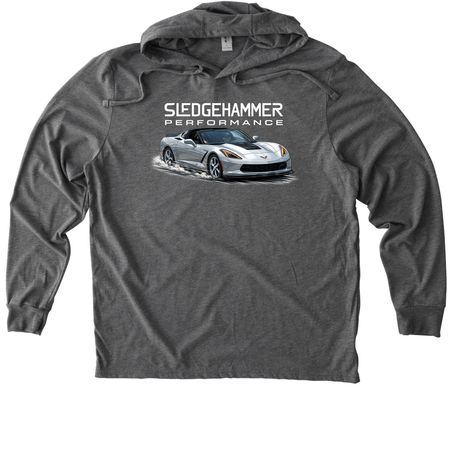 Silver C7, a Aluminum Grey Allmade Eco Triblend Hoodie Tee
