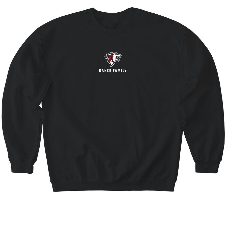 Dance Family/Go Wolves, a Black Softstyle Crewneck Sweatshirt