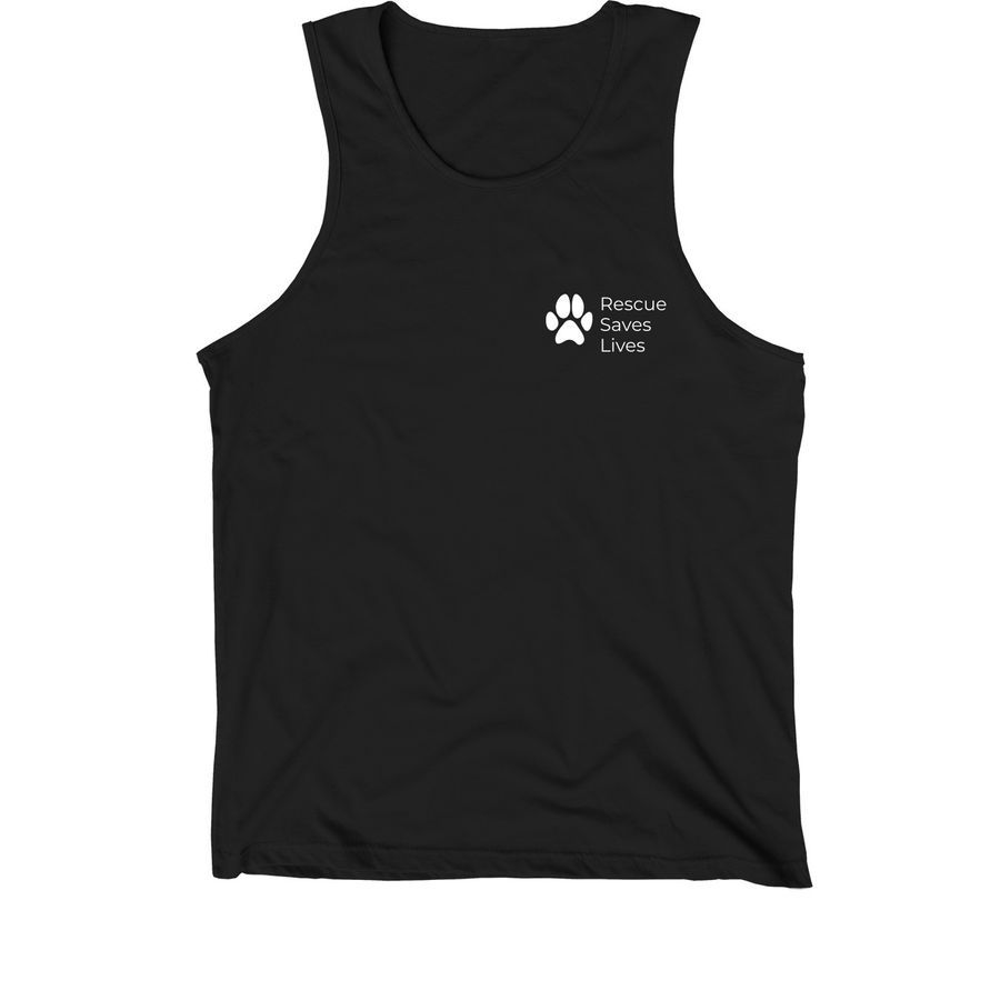 Rescued Is My Favorite Breed, a Black Premium Cotton Tank