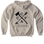 2026 CCFA design, a Sand Softstyle Youth Pullover Hoodie (back-view)