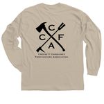 2026 CCFA design, a Sand Classic Long Sleeve Tee (back-view)