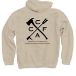 2026 CCFA design, a Sand Pullover Hoodie (back-view)