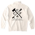 2026 CCFA design, a Bone Midweight Quarter Zip Pullover (back-view)