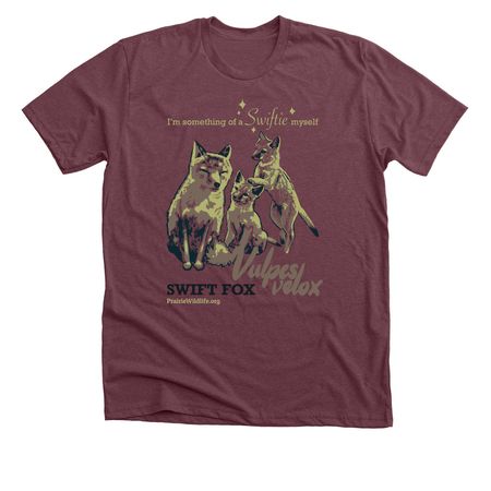Swift Fox "Swiftie" Tee, a Heather Maroon Premium Unisex Tee