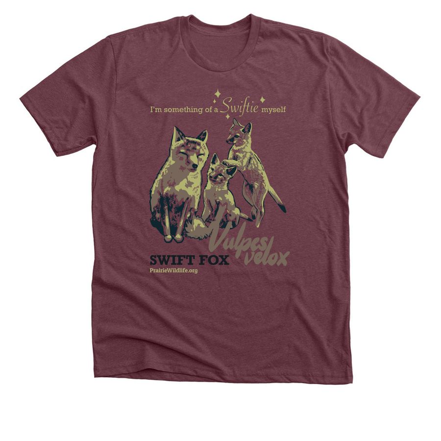 Swift Fox "Swiftie" Tee, a Heather Maroon Premium Unisex Tee