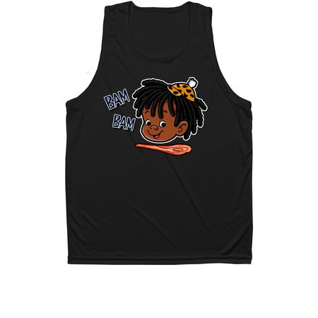 "Bam Bam"&nbsp;, a Black Unisex Performance Tank