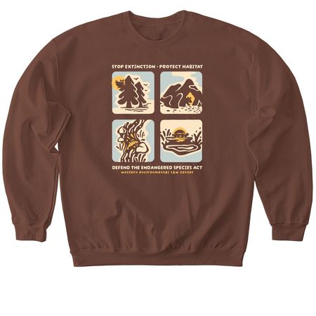 Habitat hero!, a Cocoa Softstyle Crewneck Sweatshirt