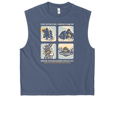Habitat hero!, a Faded Navy Heavyweight Garment Dye Muscle Tee