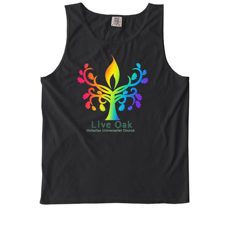 Rainbow Live Oak UU, a Black Comfort Colors Tank Top