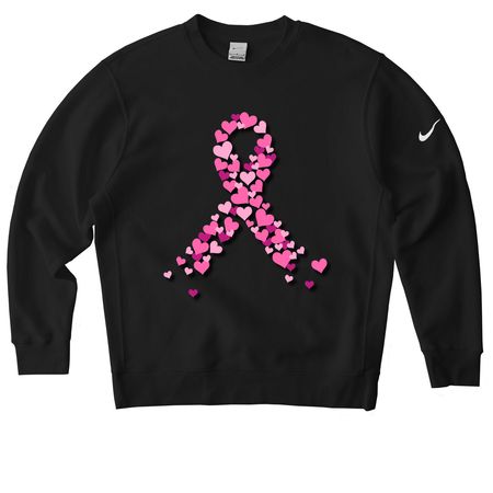 Breast Cancer Awareness, a Black Nike Club Fleece Crewneck Sweatshirt