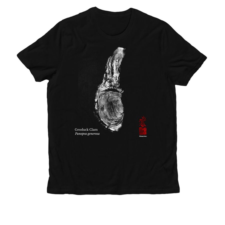 Geoduck gyotaku tanks and shirts&nbsp;, a Deep Black Allmade Organic Cotton Unisex Tee
