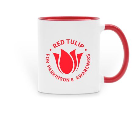 Red Tulip Awareness: Got Dopamine? Mug&nbsp;, a Red Two-Tone Ceramic Mug