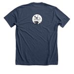 Laugh at Fascists: Minimalist Shirt!, a Heather Navy Premium Unisex Tee (back-view)