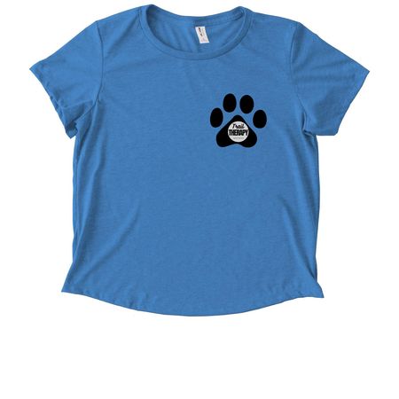 TRAIL PAW-TNER, a Azure Blue Allmade Eco Triblend Women?s Scoop Neck Tee