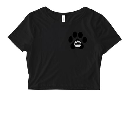 TRAIL PAW-TNER, a Black Women's Fitted Cropped Tee