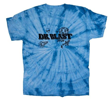 DK BLAST Team Colors!, a Baby Blue Classic Tie Dye Tee