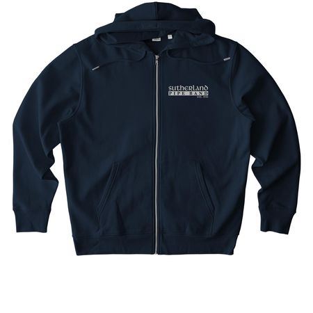 Sutherland 90th - Back Print Tops, a French Navy Stanley/Stella Unisex Cultivator 2.0 Zip Up Pullover Hoodie
