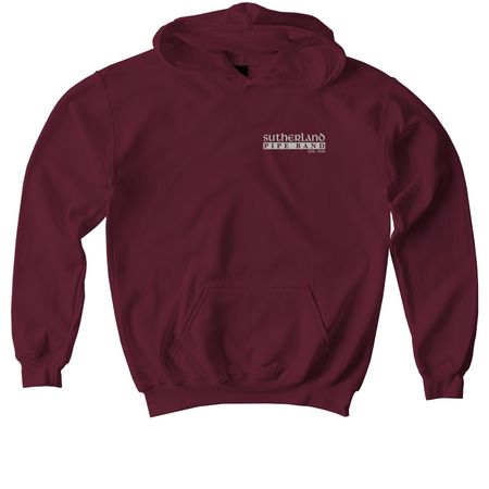 Sutherland 90th - Back Print Tops, a Maroon Softstyle Youth Pullover Hoodie