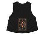 Here for the wild ones&nbsp;, a Solid Black Blend Women?s Cropped Racerback Tank (back-view)