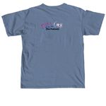 Full Circle (the Podcast) Show Logo Tee, a Blue Jean Comfort Colors Unisex Tee (back-view)