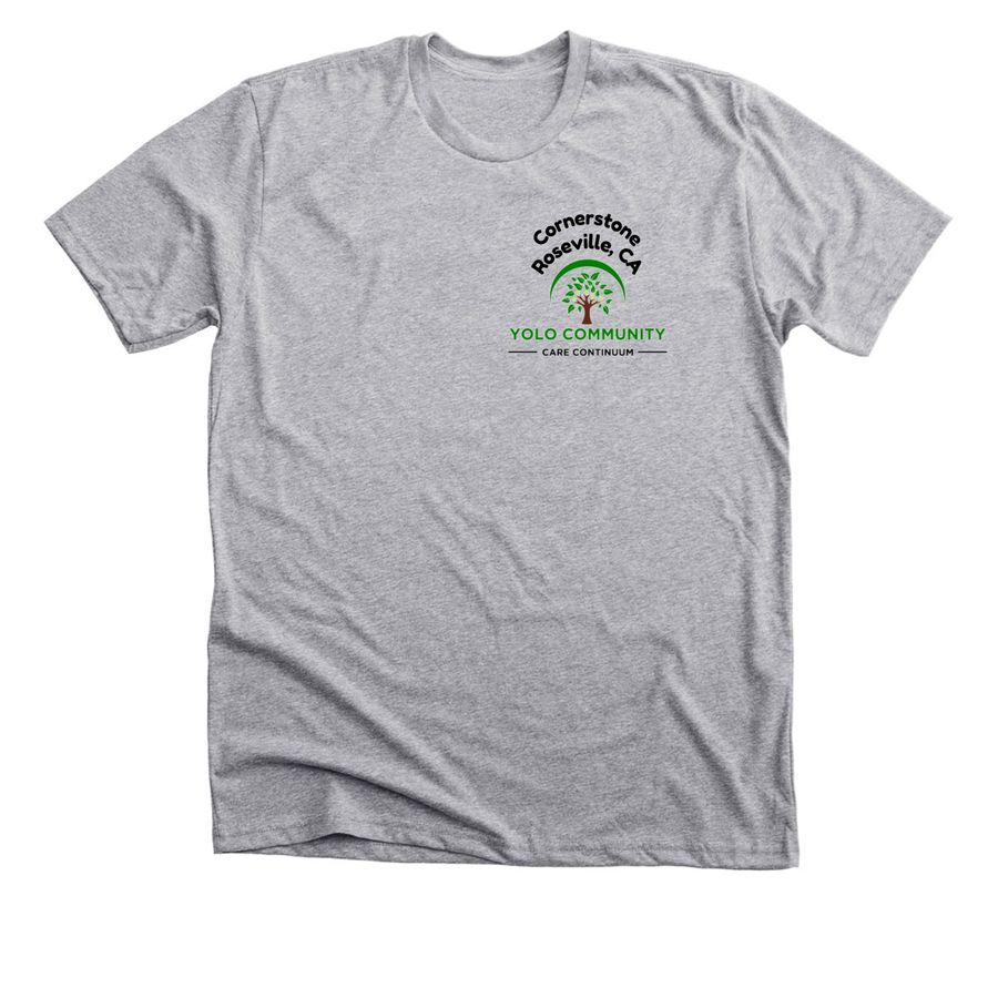 Yolo Community Care Continuum - Cornerstone, a Athletic Heather Premium Unisex Tee
