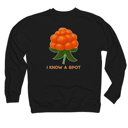 Aqpik - I Know a Spot, a Black Midweight Crewneck Sweatshirt