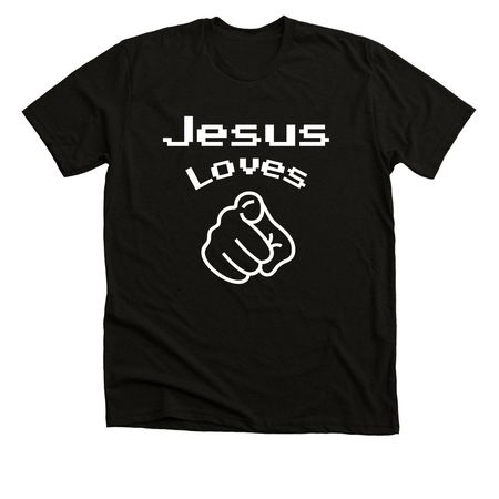 Jesus Loves You, a Black Heather Premium Unisex Tee