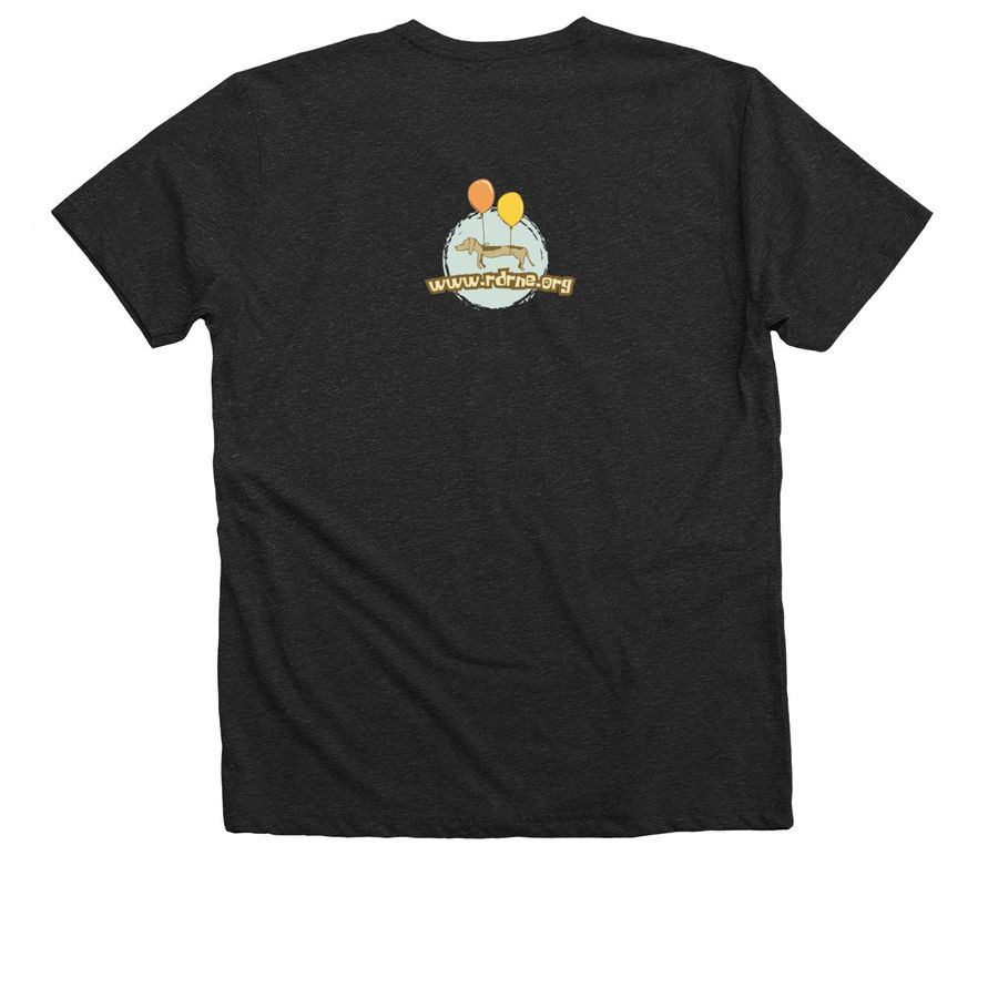 Spring with Ruff Dog Rescue, a Dark Grey Heather Premium V-Neck Tee (back-view)
