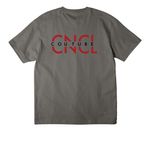 CNCL'd in April, a Asphalt Unisex Heavyweight Tee (back-view)