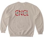 CNCL'd in April, a Sand Softstyle Crewneck Sweatshirt (back-view)