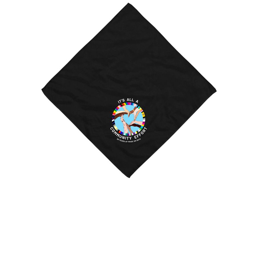 It's All A Community Effort Bandana, a Black Cotton Bandana