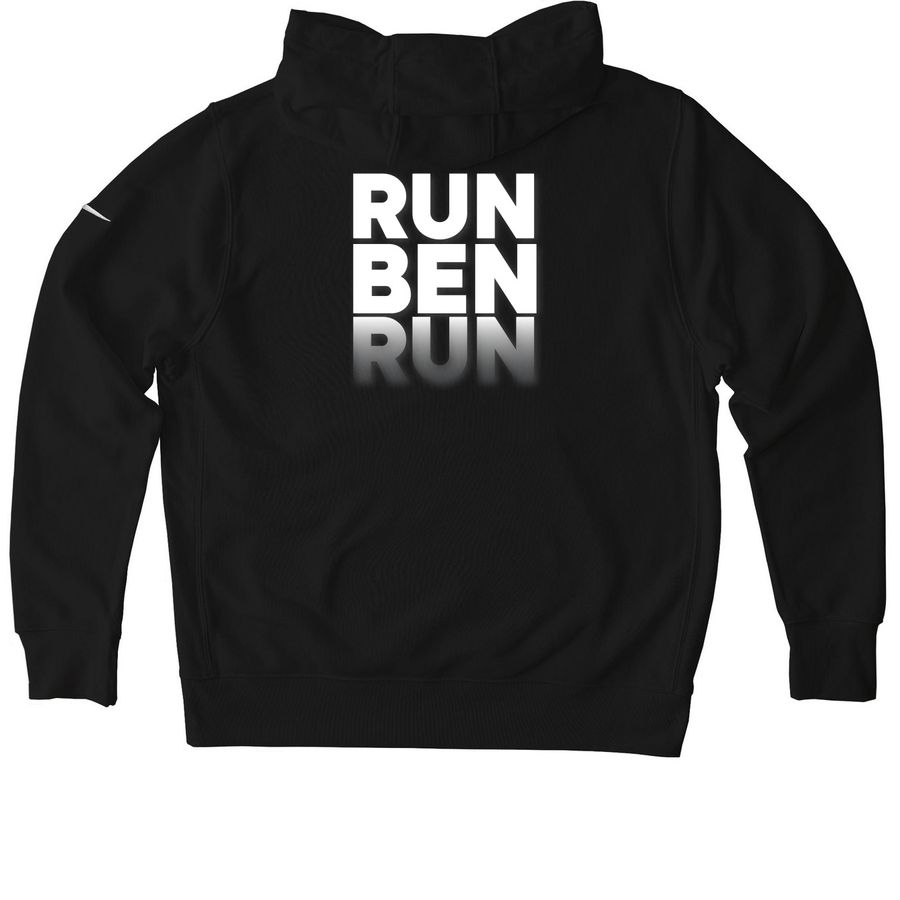 Run Ben Run Clothing, a Black Nike Club Fleece Pullover Hoodie (back-view)