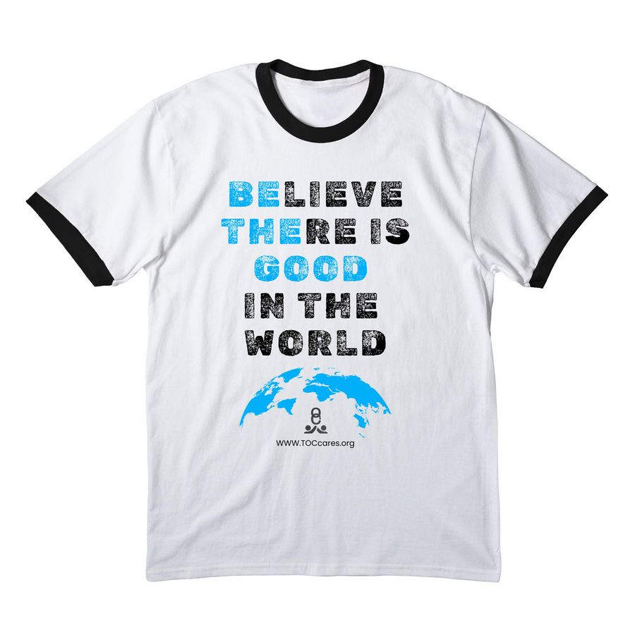 Be The Good Baseball Tee, a White/ Jet Black Cotton Ringer Tee