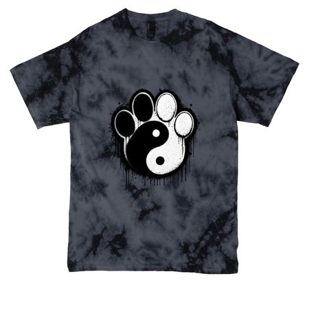 Paws of the 60?s, a Black Crystal Tie Dye Tee