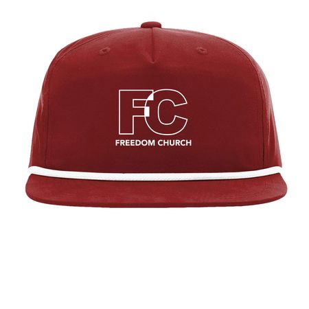 Freedom Church Hats&nbsp;, a Cardinal/ White Printed Umpqua Snapback Cap