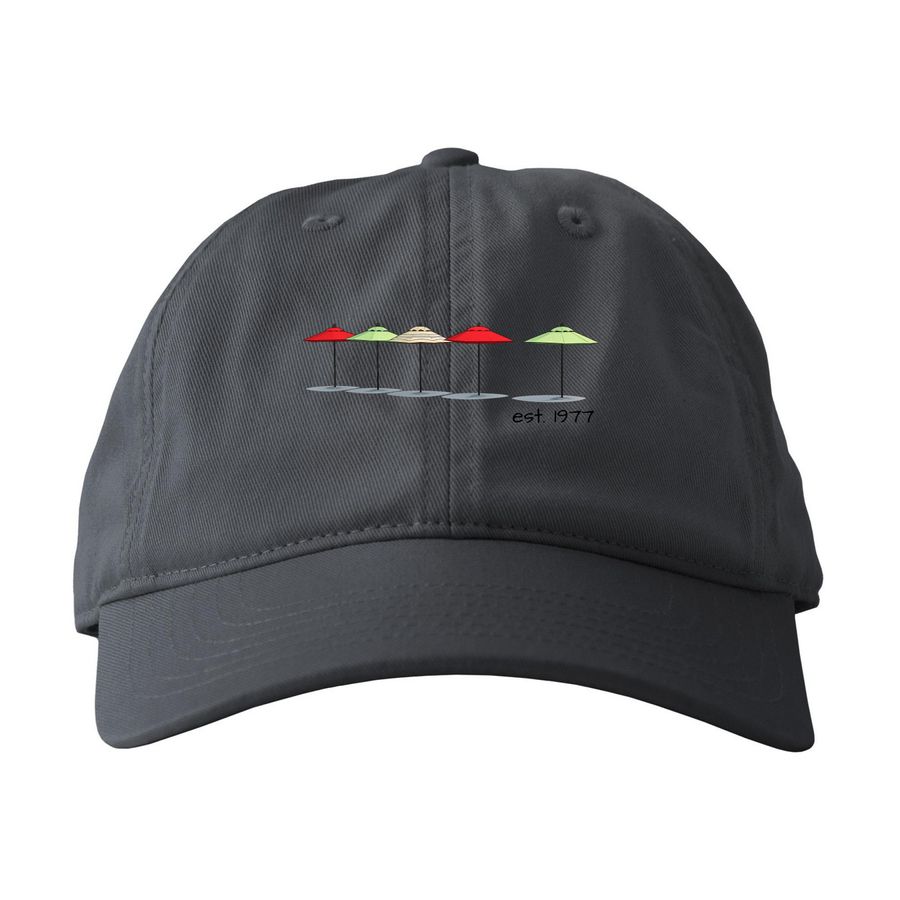 Hat Options - With est. 1977 Text, a Charcoal Printed Eco Baseball Cap