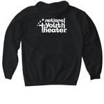 From tech to curtain call?no one wears it bet, a Black Gildan Softstyle Pullover Hoodie (back-view)