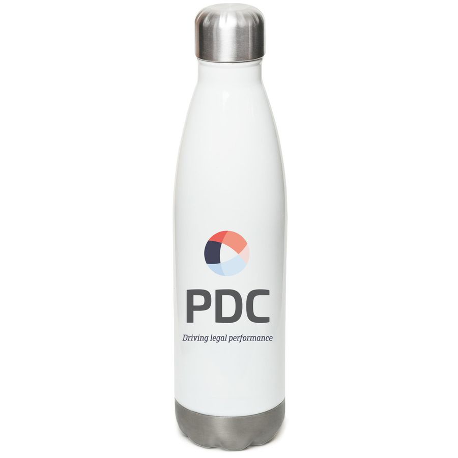 PDC Water Bottle, a White Stainless Steel Water Bottle