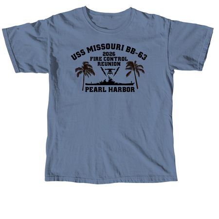 USS Missouri Fire Control Reunion, a Blue Jean Comfort Colors Unisex Tee
