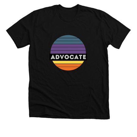 Advocate Retro Design, a Solid Black Blend Premium Unisex Tee