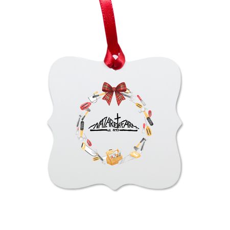 Christmas Ornament, a White Aluminum Square Ornament