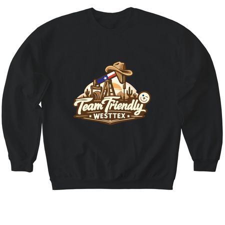 TeamFriendlyWestTex, a Black Softstyle Crewneck Sweatshirt
