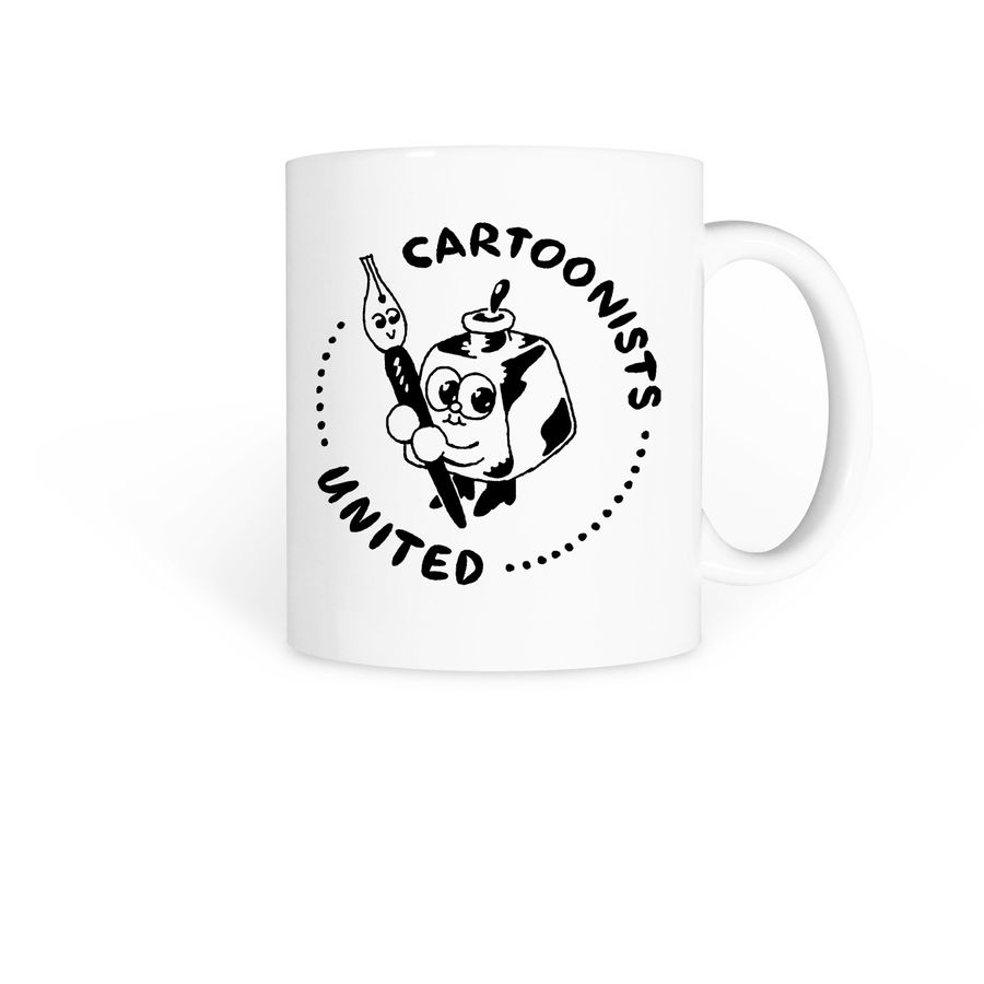Cartoonists United Logo Mug, a White Coffee Mug