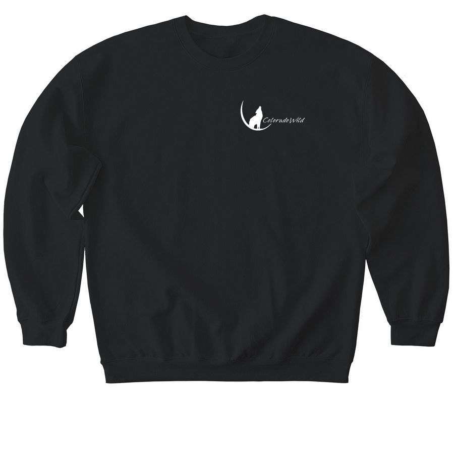BE WILD Wolf, a Black Softstyle Crewneck Sweatshirt