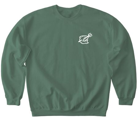 White Logo Classic&nbsp;, a Military Green Softstyle Crewneck Sweatshirt