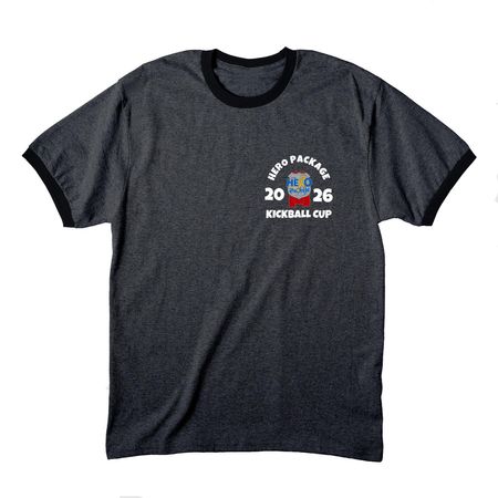 HERO PACKAGE KICKBALL CUP 26?, a Dark Heather Grey/ Jet Black Cotton Ringer Tee