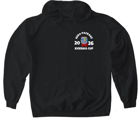 HERO PACKAGE KICKBALL CUP 26?, a Black Gildan Softstyle Pullover Hoodie