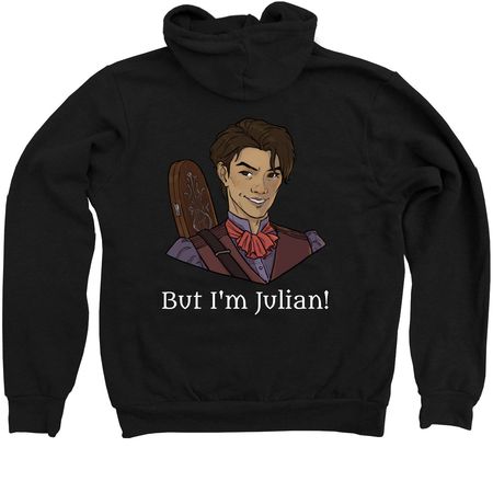 Julian Benavides Zip-Up Hoodie, a Black Zip Up Hoodie (back-view)